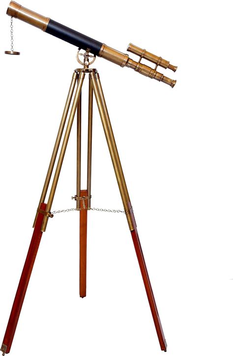 Amazon Navirock Leather Covered Brass Antique Telescope With