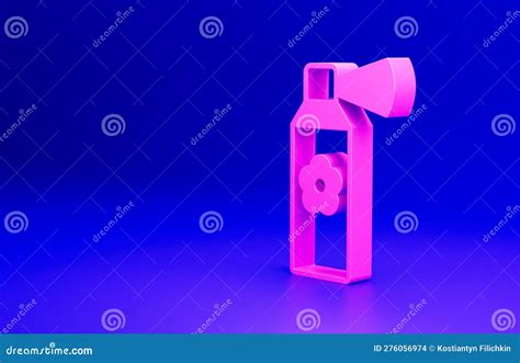 Pink Air Freshener Spray Bottle Icon Isolated On Blue Background Air