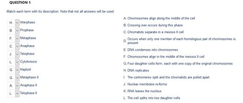 Solved QUESTION 1 Match Each Term With Its Description Note Chegg