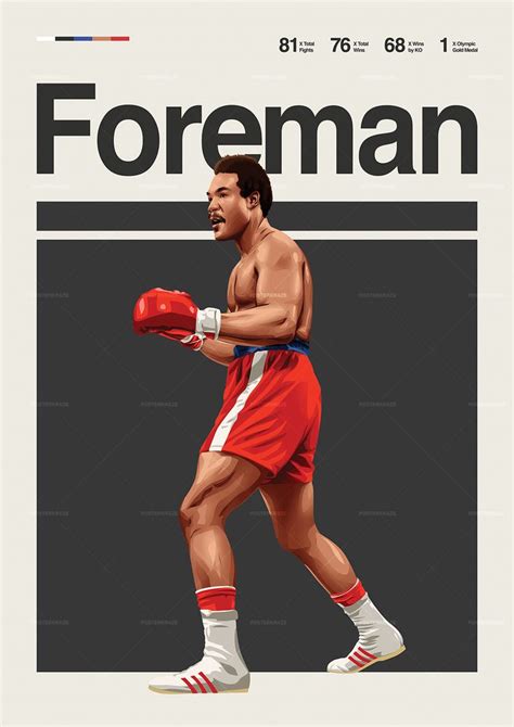 George Foreman Poster - Boxing Wall Art, Minimalist Sports Decor ...