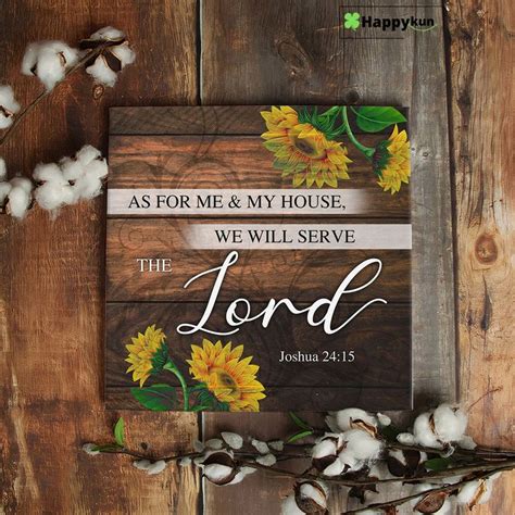 As For Me And My House Joshua 2415 Sunflower Scripture Canvas Wall Art