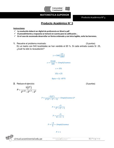 Producto Acad Mico N Tarea De Matem Tica Superior Producto