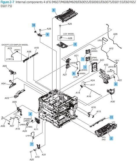 Hp M610 M611 M612 E60055 E60065 E60075 E660155 E60165 E60175 Laser Printer Diagrams