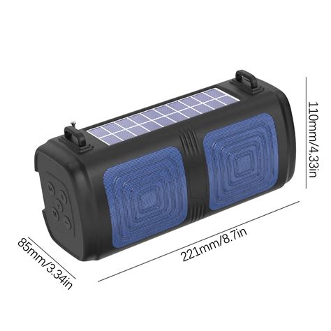 Outdoor Wireless Bluetooth Speaker New Solar Powered Charging Flashlight Subwoofer Impact Card