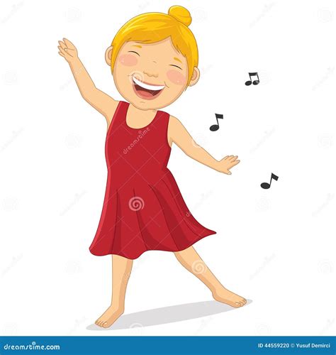 Illustration De La Danse Heureuse De Fille Illustration De Vecteur