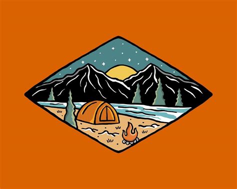 Nature camping wildlife design for outdoor illustration 16221243 Vector ...