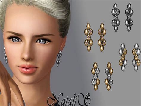 NataliS Metal Drops With Crystals Earrings FT FE Crystal Earrings