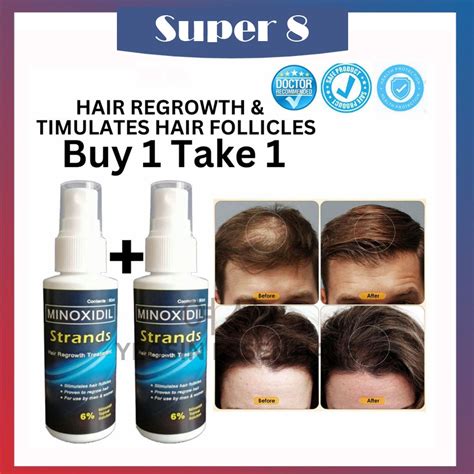 Men Hair Grower Spray Minoxidil Strands 6 Topical Solution 60ml Per