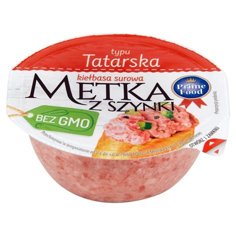 Prime Food Kiełbasa surowa Metka z szynki typu tatarska 80 g Zakupy