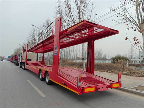 2 Axles 80 Tons Car Hauler Carrier Transport Semi Truck Trailer for Sale - China Car Carrier ...