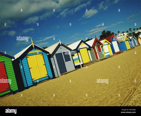 Row Multi Colored Beach Huts Hi Res Stock Photography And Images Alamy