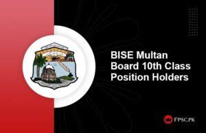 Bise Multan Board Th Class Position Holders Name Announced