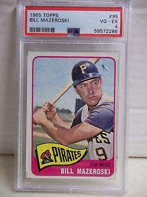 1965 Topps Bill Mazeroski VG EX 4 Card 95 Pittsburgh Pirates MLB HOF