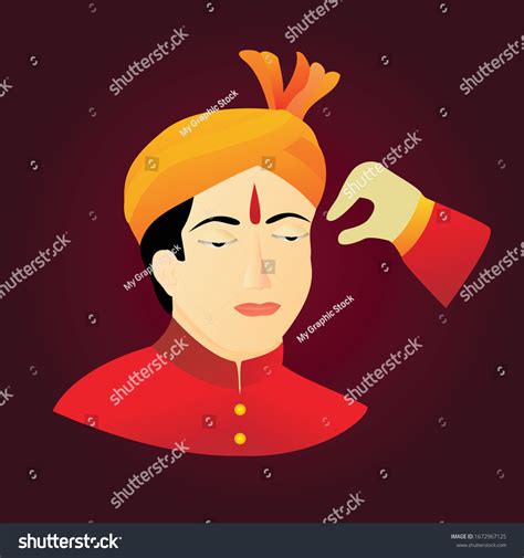 Shubh Tilakotsav Shubh Tilak Man Clipart Stock Vector Royalty Free