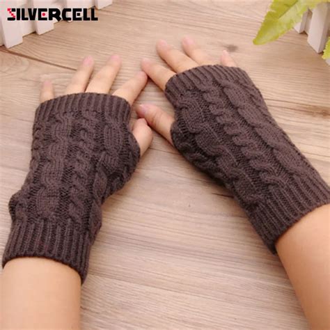 Winter Keep Warm High Elastic Fingerless Arm Warmers Solid Arm Sleeve