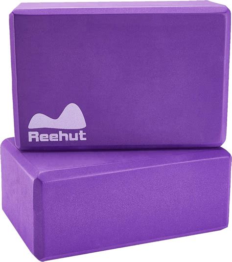 Reehut 2 Pc Yoga Blocks 9x6x4 High Density Eva Foam Blocks To