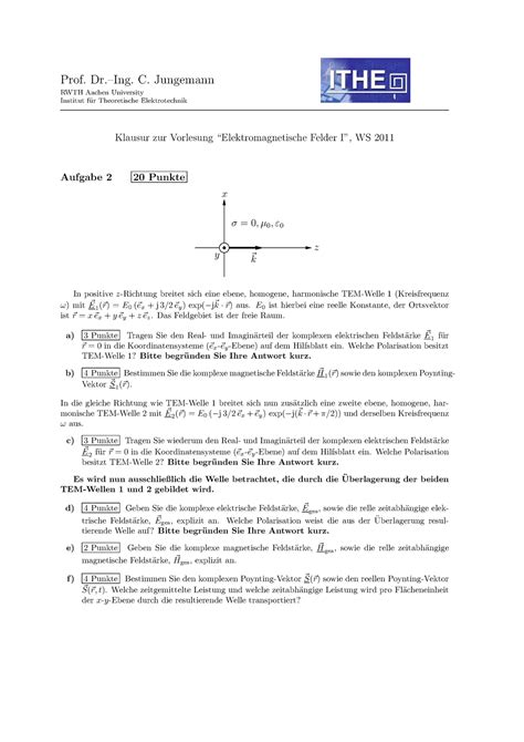 EMF1 A2 F12 EDEW Klausur Prof Ing Jungemann RWTHAachenUniversity