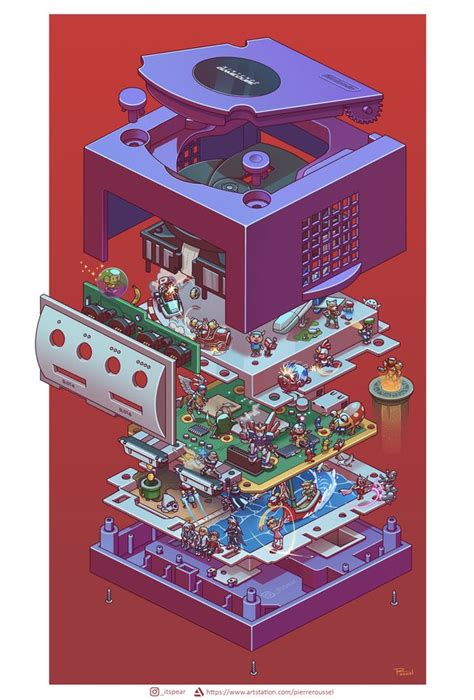 I Drew A Gamecube Exploded View Gaming Retro Gaming Art Retro