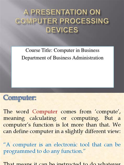 Computer Processing Devices | PDF | Central Processing Unit | Computer ...