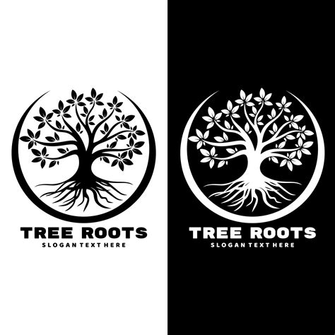 tree roots logo design icon vector 11124162 Vector Art at Vecteezy