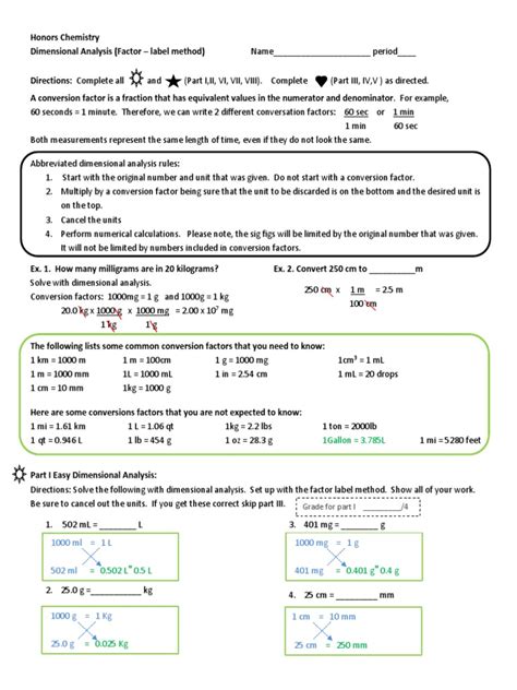 PPT NOTES DIMENSIONAL ANALYSIS FACTOR LABEL METHOD METRIC