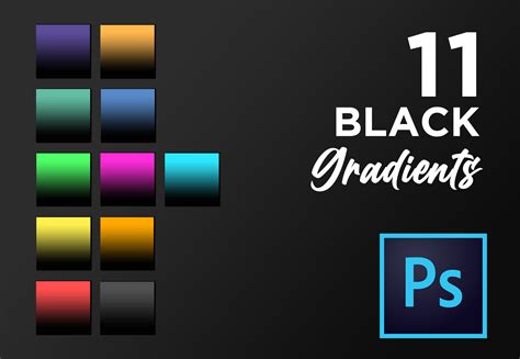 Photoshop Black to Color Gradient Pack Graphic by TiveCreate · Creative ...