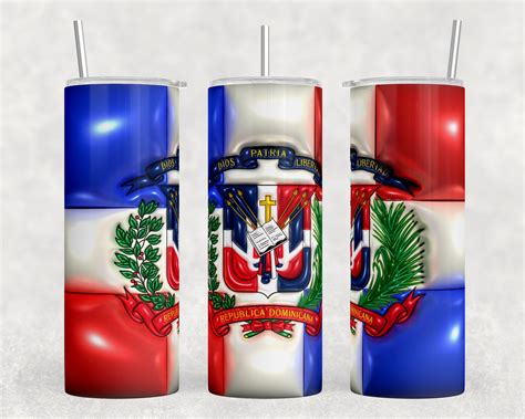 3d Dominican Republic Flag 20oz Tumbler Wrap Etsy