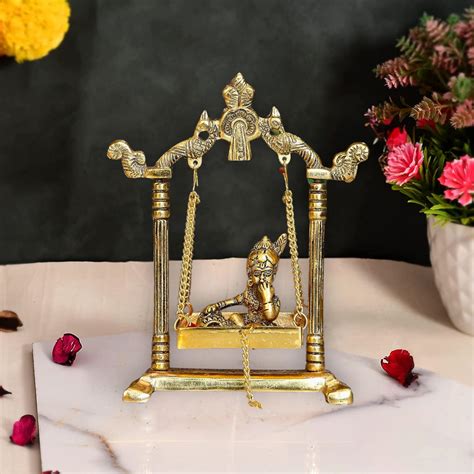 Buy Labhcart Metal Swing Laddu Gopal Jhula Krishna Hindola Palana