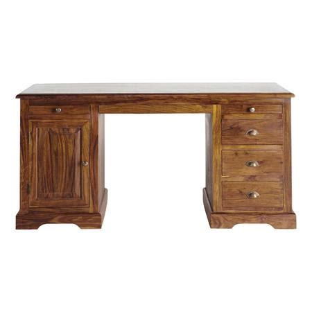 Bureau En Bois De Sheesham Massif L Cm Luberon