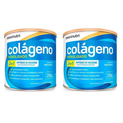 Kit 2 Colágeno Hidrolisado 2 em 1 250 gramas Maxinutri ORIGINAL