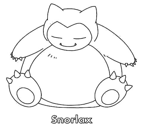 Målarbild Pokemon Snorlax för Barn Skiv ut gratis på malarbilder se