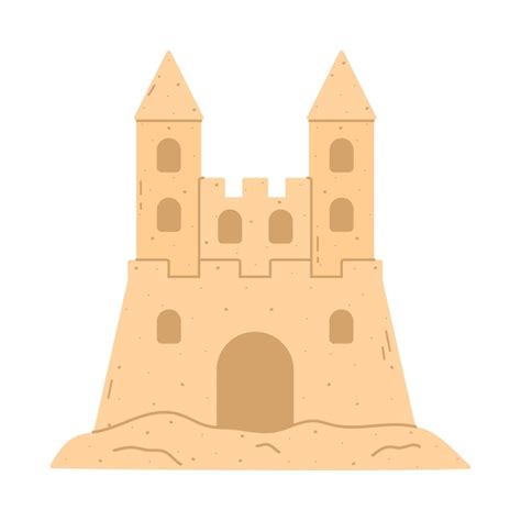 Premium Vector Cartoon Beach Sandcastle Flat Vector Isolated Illustration