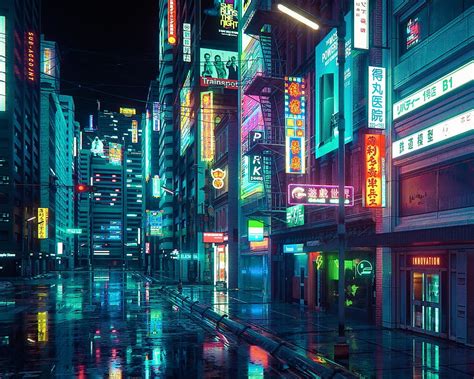 Cyberpunk City Buildings Art Standard 54 Fullscreen Background 25488 Cyberpunk