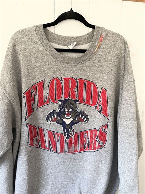 Vintage Florida Panthers Sweatshirt Added Embroidery Unisex Xl Adult Etsy