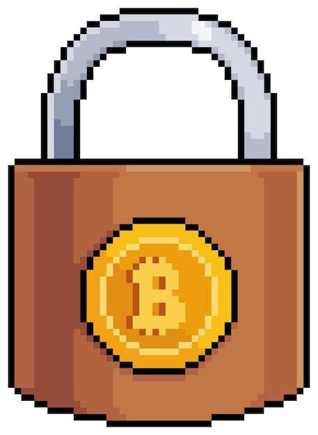 Pixel art cadenas bitcoin investissement sécurisé dans l élément de jeu