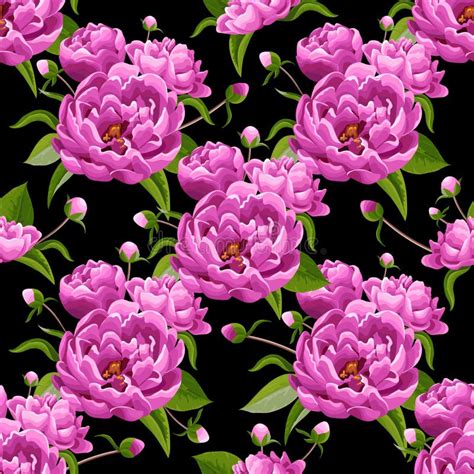 Pink Peonies Seamless Abstract Flower Pattern Background Realistic