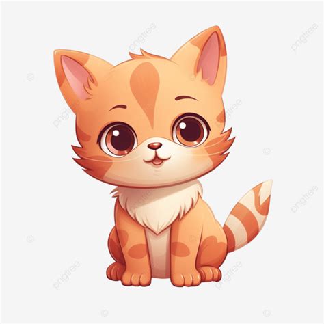 Cute Cartoon Cat Illustration, Cat, Kitten, Baby PNG Transparent Image and Clipart for Free Download