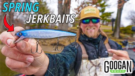 Early SPRING Jerkbait Fishing Pike Bass Googan Squad Scout Jerkbait