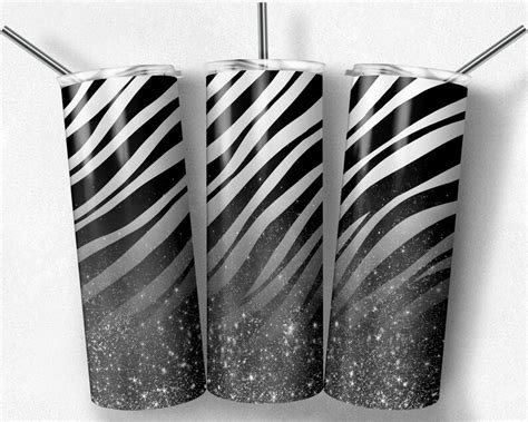 20 Oz Skinny Tumbler Sublimation Design Template Black And Etsy