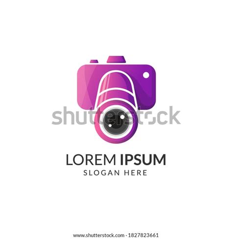 Purple Colorful Camera Logo Template Stock Vector Royalty Free