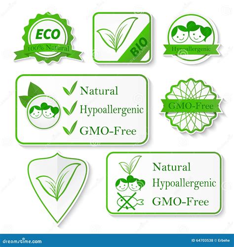 Set Of Ecology Stickers Vector Illustration Stock Vector Illustration Of Control Green