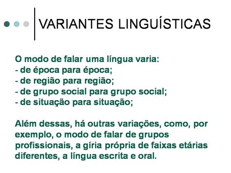 Variantes linguísticas SÓ ESCOLA