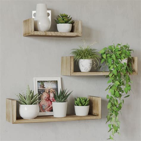 Pisa wood floating shelves for wall storage wall shelves for bedroom ...