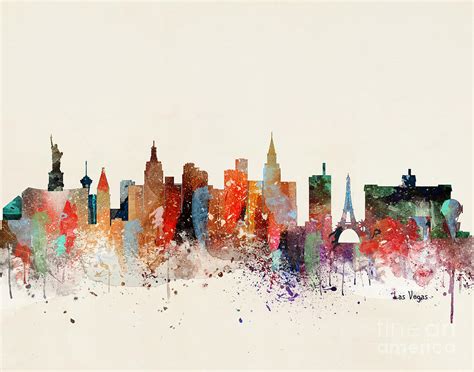 Las Vegas Skyline Painting By Bri Buckley Pixels