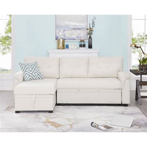 Modern White Leather Sofa Bed Sleeper | Baci Living Room