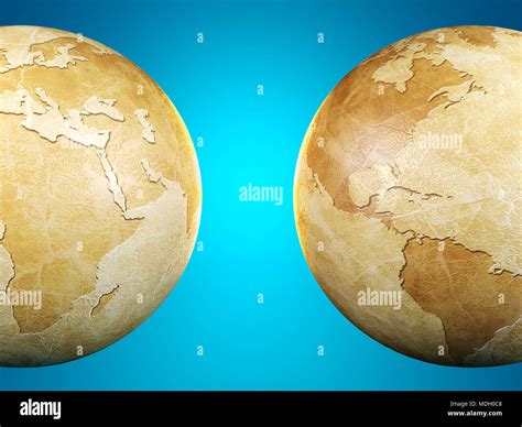 Map of earth showing continents hi-res stock photography and images - Alamy