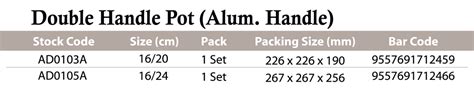 Double Handle Pot Alum Handle Central Aluminium Manufactory Sdn Bhd