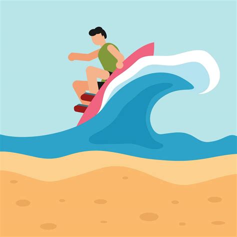 Surfer On The Wave, Isolated Background. 23314765 Vector Art at Vecteezy