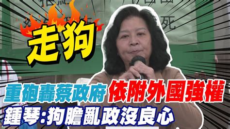 重砲開轟蔡政府依附外國強權 鍾琴 狗膽 亂政沒良心 中天新聞ctinews Youtube