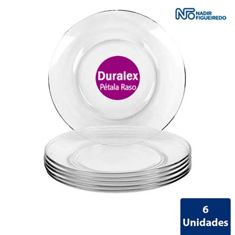 Conjunto 6 Pratos Duralex Astral Fundo Transparente Prato Astral